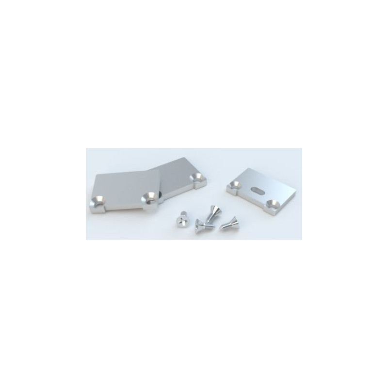 KIT 3 Endkappen aus aluminium + 4 Edelstahlschrauben