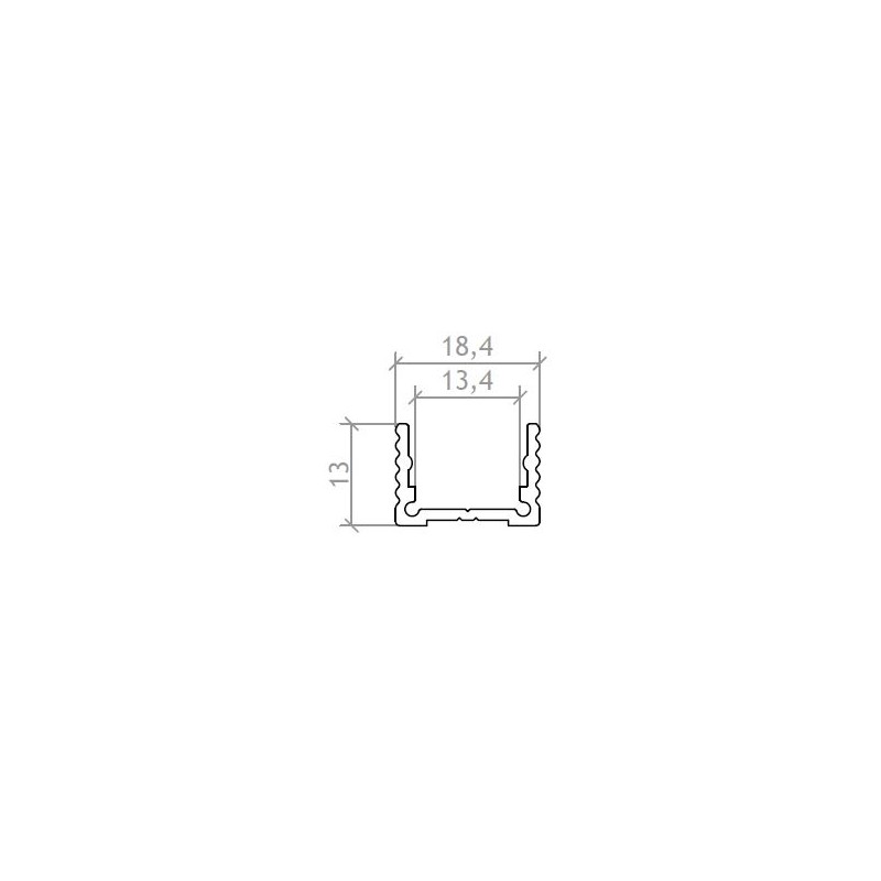 LED ALU Profil 18,4x13 OX.ARG L: 3m
