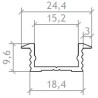 LED ALU Profil 24,4x9,6 OX.ARG L: 2m