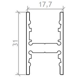 LED ALU Profil 31x18,4 schwarz L: 3m