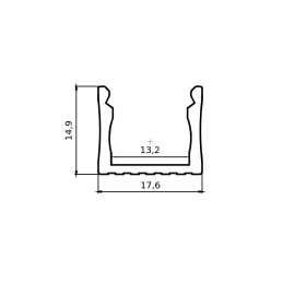 Led-Profil Eco 15 Masse BH:17,5x15 Länge 3 Mt.