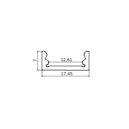 Led-Profil Eco 7 Masse BH: 17,5x7 Länge 2 Mt.Werkstoff: Aluminium eloxiert 20 µm Farbe: Silber