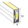 Silikon Profil B:4mm H:10mm PCB:Max 3,5mm.Mit Zugseil für Led Strip.