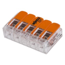 WAGO 221-413 Verbindungsklemme flexibel: 0.14-4 mm² starr: 0.2-4 mm² Polzahl: 3  Transparent, Orange